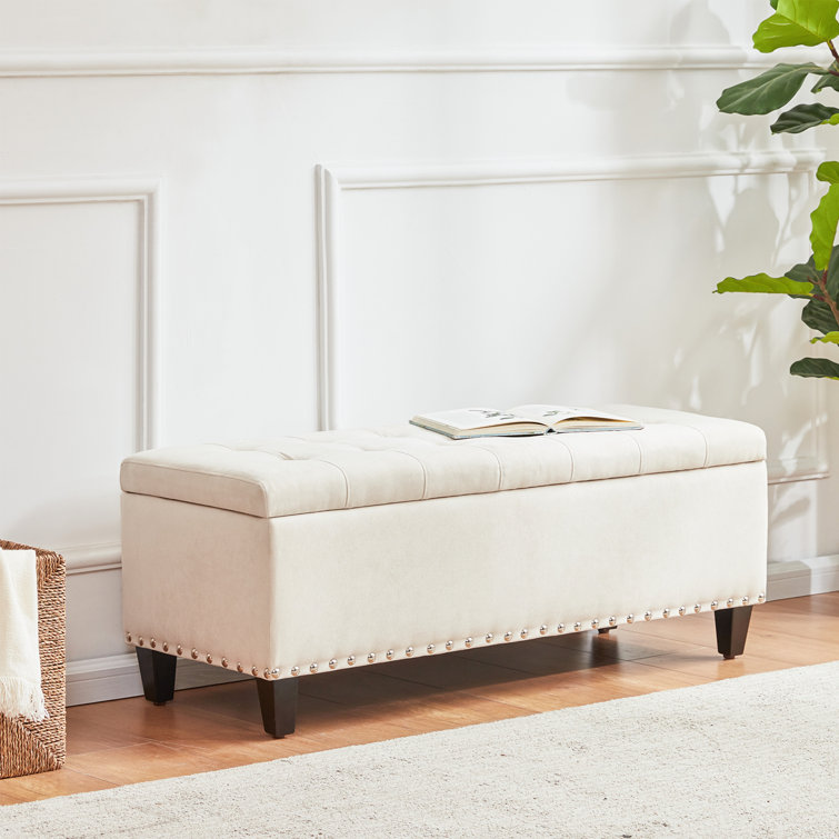 Winston Porter Damareion Upholstered Flip Top Storage Bench & Reviews Wayfair Canada